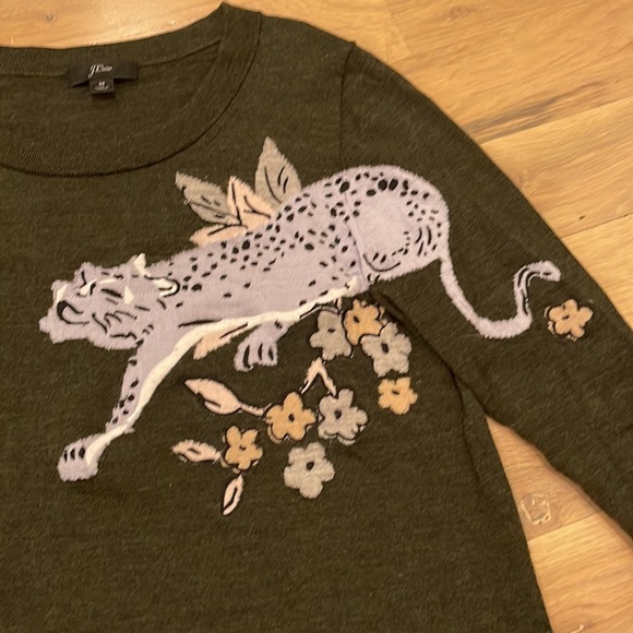 J. CREW Tippi Intarsia Wool Leopard Sweater - Picture 2 of 6